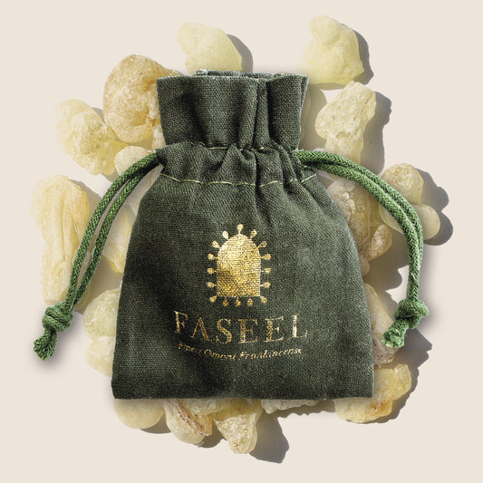 Royal Green Hojari Frankincense Resin with Faseel Pouch – 30g