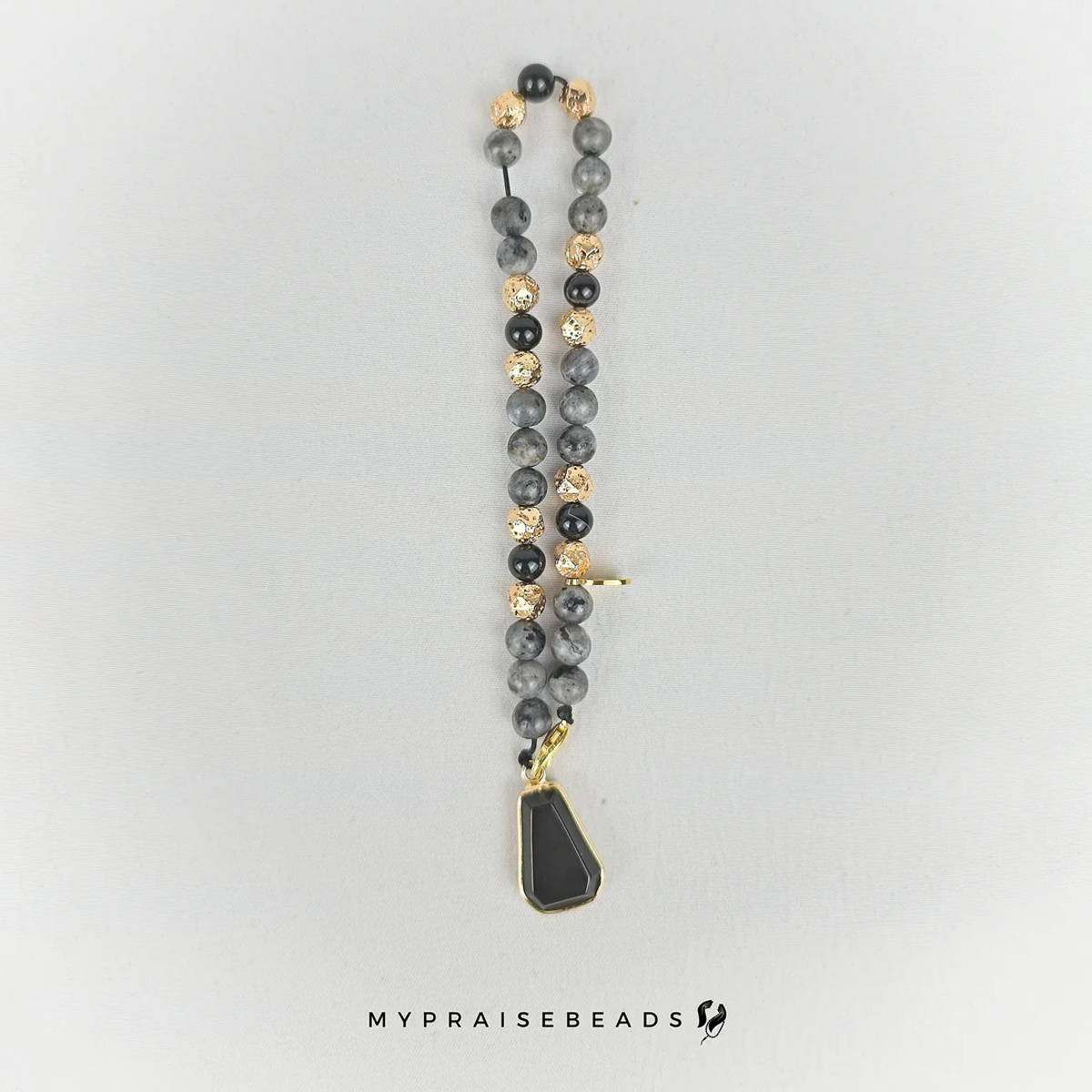 Black & Gold Bag Charm Tasbih